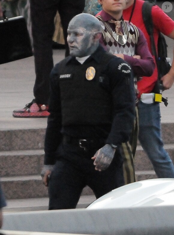 Will Smith et Joel Edgerton sur le tournage de 'Bright' à Los Angeles le 12 novembre 2016