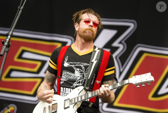 Jesse Hughes, le chanteur du groupe Eagles of Death Metal en concert au festival annuel de musique Way Out West à Göteborg, le 13 août 2016.