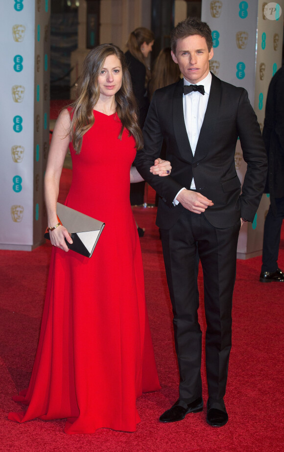 Eddie Redmayne et sa femme Hannah Bagshawe enceinte - 69e cérémonie des British Academy Film Awards (BAFTA) à Londres, le 14 février 2016.