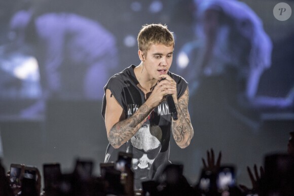 Justin Bieber en concert au Tele2 Arena à Stockholm en Suède le 29 septembre 2016.