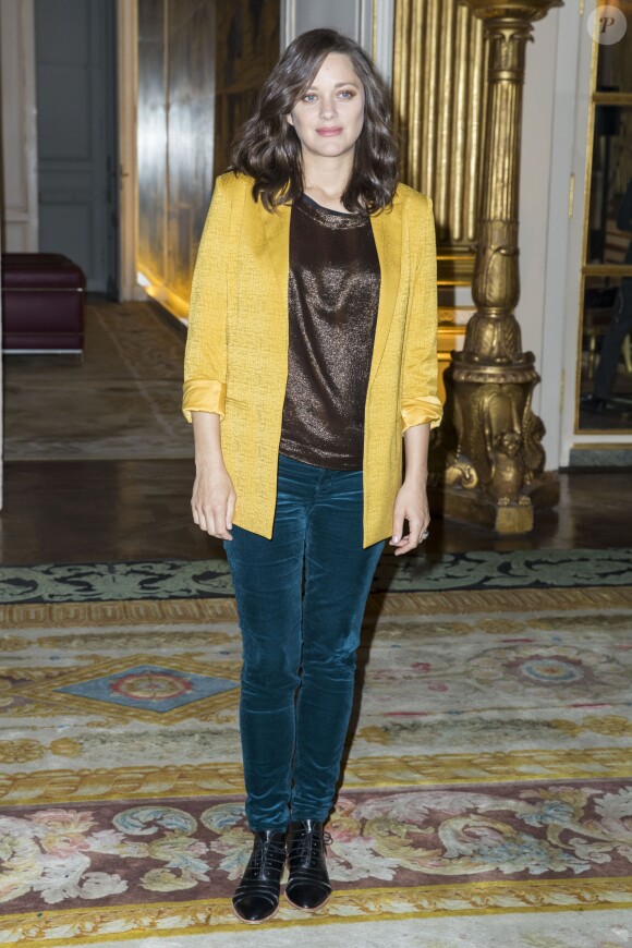 Marion Cotillard (enceinte) - Le réalisateur Robert Zemeckis reçoit les insignes de Commandeur des Arts et des Lettres au ministère de la culture à Paris le 19 novembre 2016. © Olivier Borde / Bestimage