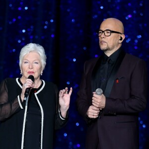 Exclusif  - Line Renaud, Pascal Obispo - Enregistrement de l'émission "Tous au Lido pour le Sidaction" à Paris, le 21 mars 2016.