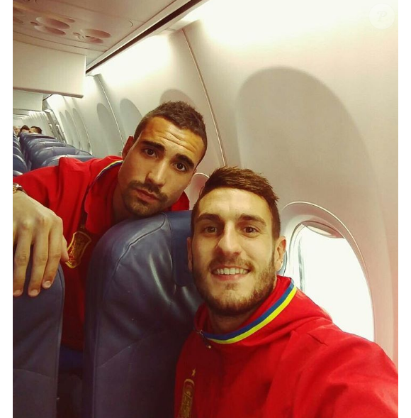 Koke, en déplacement avec l'Atletico Madrid - Photo Instagram publiée en novembre 2016.