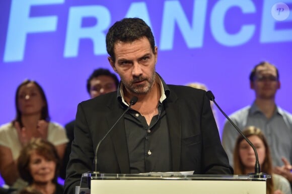 Jérôme Kerviel orateur du meeting de Nicolas Dupont-Aignan au congrès de Debout le France dans la salle Cap 15 à Paris, France, le 2 octobre 2016.