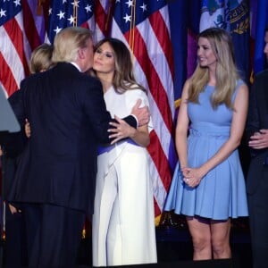 Donald Trump, son fils Barron, sa fille Ivanka et sa femme Melania à New York, le 9 novembre 2016.