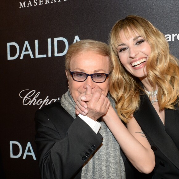 Orlando (le frère de Dalida), Sveva Alviti (joue le rôle de Dalida dans le film) à l'Avant première du film "Dalida" à L'Olympia, Paris le 30 novembre 2016. © Rachid Bellak/Bestimage