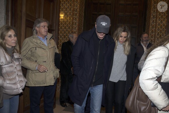 Richard Gere et sa compagne Alejandra Silva assistent aux funérailles de la comtesse de Montarco, Charo Palacios à Madrid. Le 1er décembre 2016.