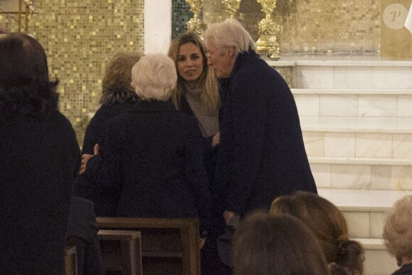 Richard Gere et sa compagne Alejandra Silva assistent aux funérailles de la comtesse de Montarco, Charo Palacios à Madrid. Le 1er décembre 2016.