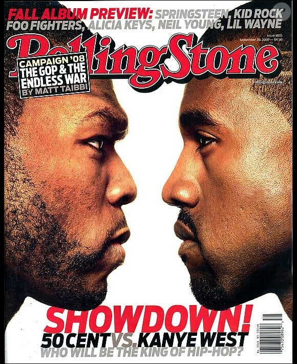50 Cent et Kanye West en couverture de Rolling Stone. Septembre 2017.