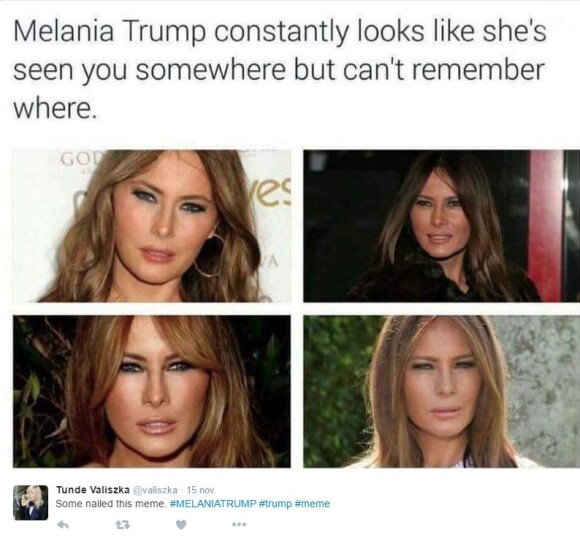 Melania Trump moqué sur Twitter.