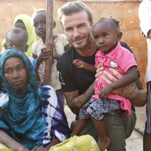 David Beckham a effectué son premier voyage dans un camp de réfugiés lors d'un déplacement en Afrique de l'est à Djibouti, dans le cadre de son rôle d'Ambassadeur de bonne volonté pour l'UNICEF le 9 novembre 2015.