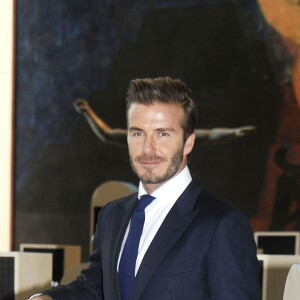 David Beckham, ambassadeur de l'UNICEF, soutient une oeuvre pour promouvoir la voix de l'enfant à l'ONU. New York le 24 septembre 2015.