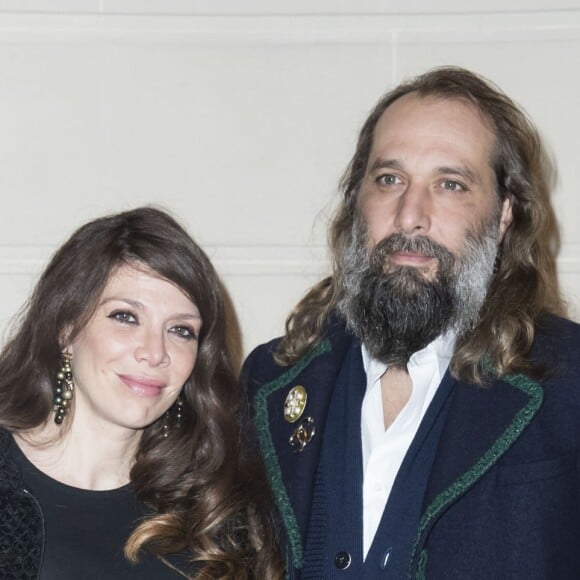 Sébastien Tellier et sa femme Amandine de la Richardière, enceinte - Défilé Chanel Métiers d'Art 2016-2017 au Ritz à Paris, le 6 décembre 2016. © Olivier Borde/Bestimage