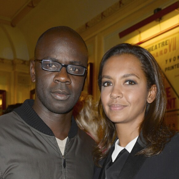 Lilian Thuram et Karine Le Marchand - Soirée de Gala pour l'association "Un Coeur Pour la Paix " à l'occasion du spectacle d'Ary Abittan au Théatre Edouard VII à Paris le 24 juin 2013.