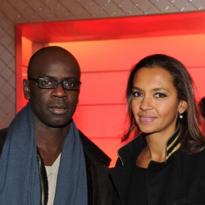 Lilian Thuram et Karine Le Marchand - 25 ans du magazine TV Mag à Paris, le 09/02/2012.