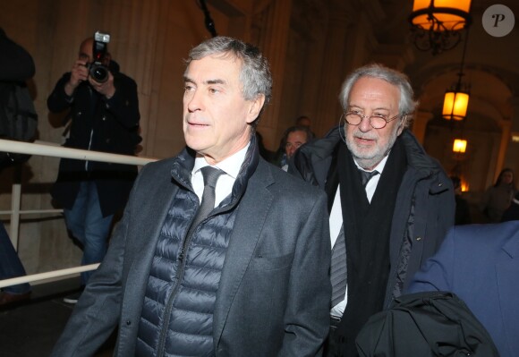 Jérôme Cahuzac et son avocat Jean-Alain Michel - Arrivées au procès de l'ancien ministre délégué au Budget Jérôme Cahuzac dans l'affaire de son compte caché à l'étranger au tribunal à Paris. Le 8 décembre 2016
