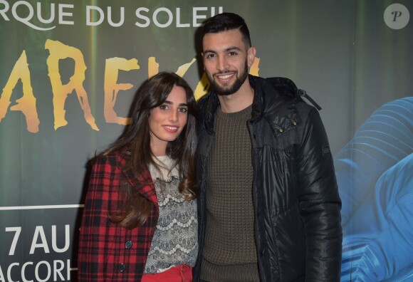 Javier Pastore et sa compagne Chiara Picone - Première du spectacle du Cirque Du Soleil "VareKai" à L'AccordArena de Paris, France, le 7 décembre 2016.