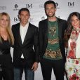 Angel Di Maria, sa femme Jorgelina Cardoso, Javier Pastore et Chiara Picone - Lancement des smartphones "BM by DWN TWN" de la marque Danew co-créés par Matuidi (joueur du PSG) à l'Elyséum, Paris, le 5 mai 2016.