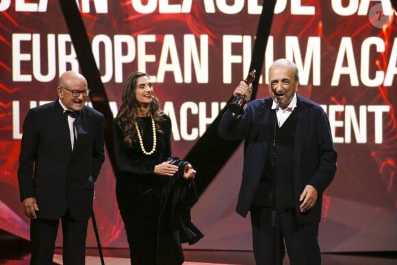 Volker Schlöndorff, Angela Molina, Jean-Claude Carrière - Cérémonie de remise des prix "European Film Award (EFA) à Wroclaw (Pologne). Le 10 décembre 2016