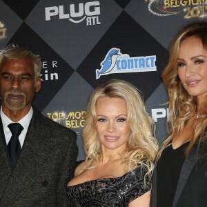 Satya Oblette (Satya Oblet), Pamela Anderson (présidente du jury), Adriana Karembeu lors de la finale de la 13ème édition Top Model Belgium 2017 au Lido à Paris le 18 Décembre 2016. © Marc Ausset-Lacroix /Bestimage