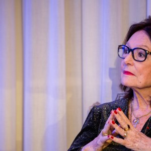 Nana Mouskouri à la Cérémonie de remise du prix Nikos Gatsos 2016, attribué à Charles Aznavour à l'ambassade de Grèce à Paris le 19 décembre 2016. © Cyril Moreau/Bestimage