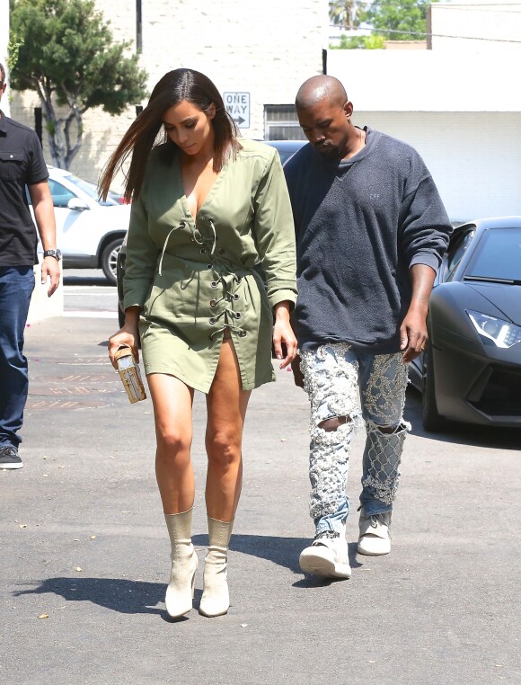 Kim Kardashian et Kanye West à Los Angeles, le 31 juillet 2016.