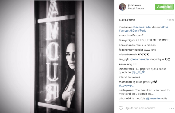 Jean-Baptiste Maunier a publié une photo de sa compagne Léa Arnezeder sur Instagram en octobre 2016.