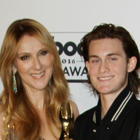 Céline Dion et son fils René Charles Angélil au press room de la soirée Billboard Music Awards à T-Mobile Arena à Las Vegas, le 22 mai 2016