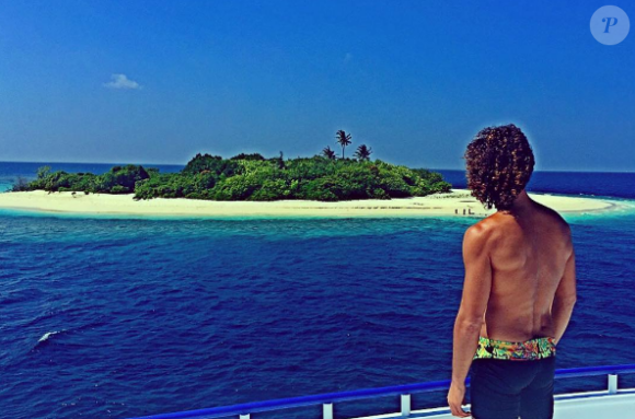 Le beau Laurent Maistret en vacances aux Maldives. Décembre 2016.