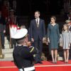 La princesse Leonor des Asturies et l'infante Sofia d'Espagne participaient le 17 novembre 2016 avec leurs parents le roi Felipe VI et la reine Letizia à l'inauguration du Parlement, à Madrid.