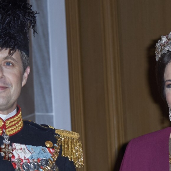 Le prince héritier Frederik et la princesse héritière Mary de Danemark au banquet du Nouvel An au palais Christian VII à Amalienborg, à Copenhague, le 1er janvier 2017.