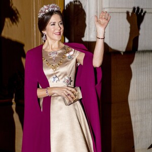 La princesse héritière Mary de Danemark au banquet du Nouvel An au palais Christian VII à Amalienborg, à Copenhague, le 1er janvier 2017.