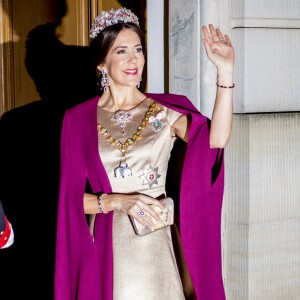 La princesse héritière Mary de Danemark au banquet du Nouvel An au palais Christian VII à Amalienborg, à Copenhague, le 1er janvier 2017.