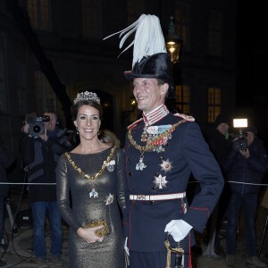 Le prince Joachim et la princesse Marie de Danemark au banquet du Nouvel An au palais Christian VII à Amalienborg, à Copenhague, le 1er janvier 2017.