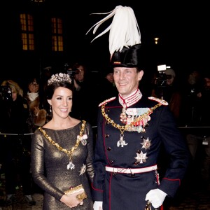 Le prince Joachim et la princesse Marie de Danemark au banquet du Nouvel An au palais Christian VII à Amalienborg, à Copenhague, le 1er janvier 2017.
