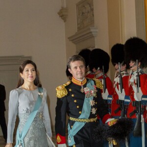 Le prince Frederik et la princesse Mary de Danemark secondaient la reine Margrethe II de Danemark lors de la réception du nouvel an pour le corps diplomatique, au palais de Christiansborg à Copenhague, le 3 janvier 2017.