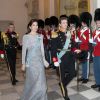 Le prince Frederik et la princesse Mary de Danemark secondaient la reine Margrethe II de Danemark lors de la réception du nouvel an pour le corps diplomatique, au palais de Christiansborg à Copenhague, le 3 janvier 2017.