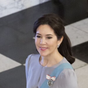 Le prince Frederik et la princesse Mary de Danemark secondaient la reine Margrethe II de Danemark lors de la réception du nouvel an pour le corps diplomatique, au palais de Christiansborg à Copenhague, le 3 janvier 2017.