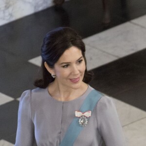 Le prince Frederik et la princesse Mary de Danemark secondaient la reine Margrethe II de Danemark lors de la réception du nouvel an pour le corps diplomatique, au palais de Christiansborg à Copenhague, le 3 janvier 2017.