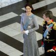 Le prince Frederik et la princesse Mary de Danemark secondaient la reine Margrethe II de Danemark lors de la réception du nouvel an pour le corps diplomatique, au palais de Christiansborg à Copenhague, le 3 janvier 2017. 