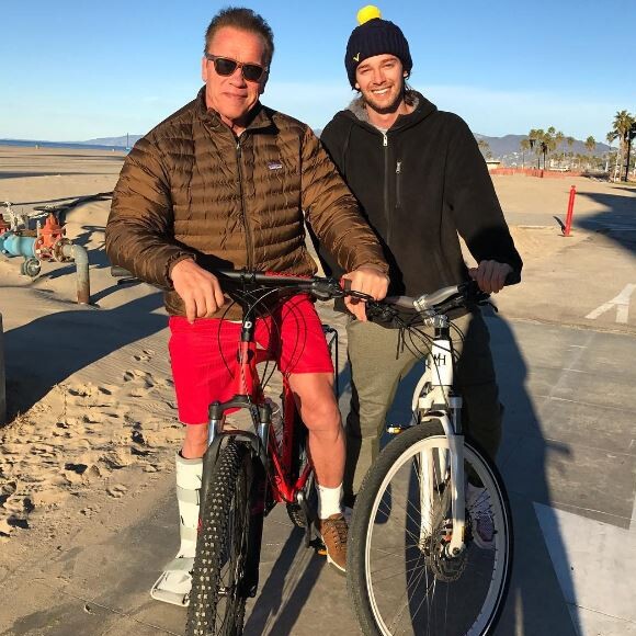 Arnold et Patrick Schwarzenegger à Santa Monica. Décembre 2016.