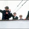 La princesse Diana et le prince Charles avec leurs enfants le prince William et le prince Harry en visite au Canada en 1991.