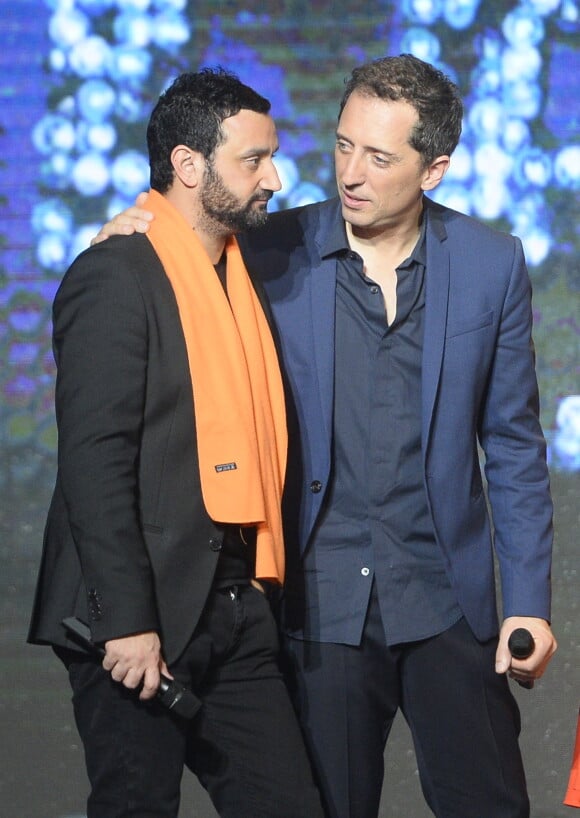 Cyril Hanouna et Gad Elmaleh - 28e Téléthon au Champ de Mars à Paris le 6 décembre 2014.