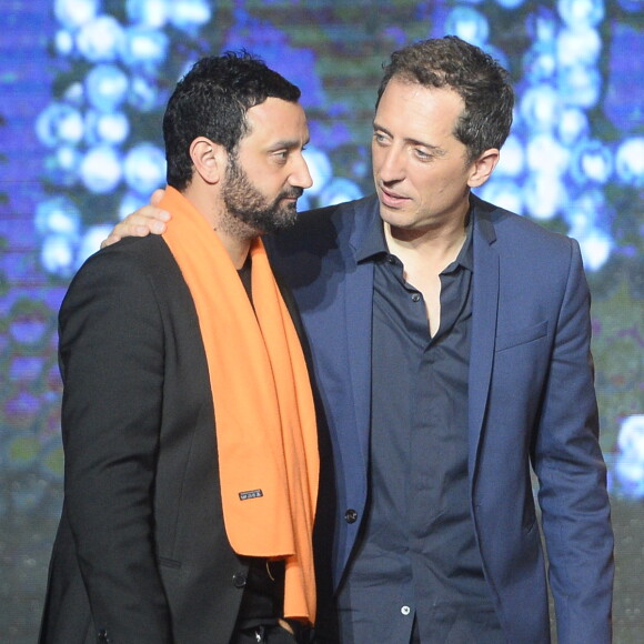 Cyril Hanouna et Gad Elmaleh - 28e Téléthon au Champ de Mars à Paris le 6 décembre 2014.