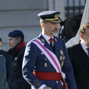 Le roi Felipe VI, la reine Letizia d'Espagne et Mariano Rajoy - Parade Pâque militaire à Madrid. Le 6 janvier 2017