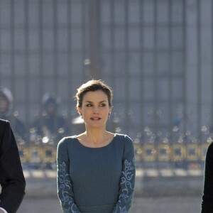 Mariano Rajoy, la reine Letizia d'Espagne , Maria Dolores de Cospedal - Parade Pâque militaire à Madrid. Le 6 janvier 2017