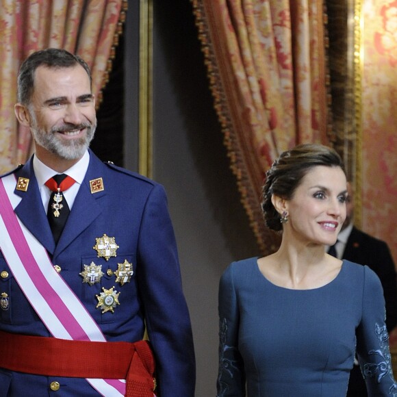 Le roi Felipe VI et la reine Letizia d'Espagne - Parade Pâque militaire à Madrid. Le 6 janvier 2017