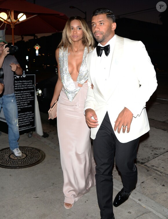 Ciara et son mari Russell Wilson vont diner au restaurant "Craig" à Los Angeles, le 13 juillet 2016.