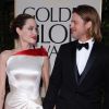 Angelina Jolie et Brad Pitt lors des Golden Globes le 15 janvier 2012 à Beverly Hills