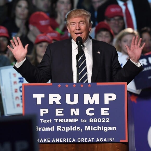 Le candidat républicain à l'élection présidentielle américaine, Donald Trump,en meeting à Grand Rapids dans le Michigan. Le 7 novembre 2016.